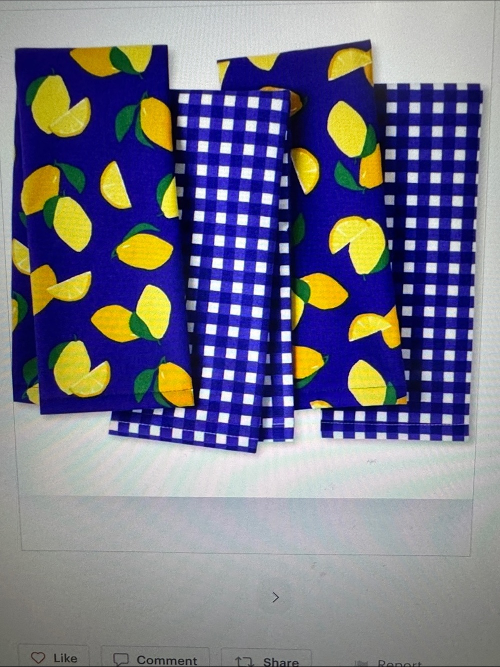 Kate Spade NWT Blue and Yellow 4-pack Kitchen Towels